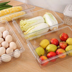 Kitchen Storage Box Fruit Vegetable Preservation Organizer Transparent Egg Container Under-Shelf Refrigerator Drawer